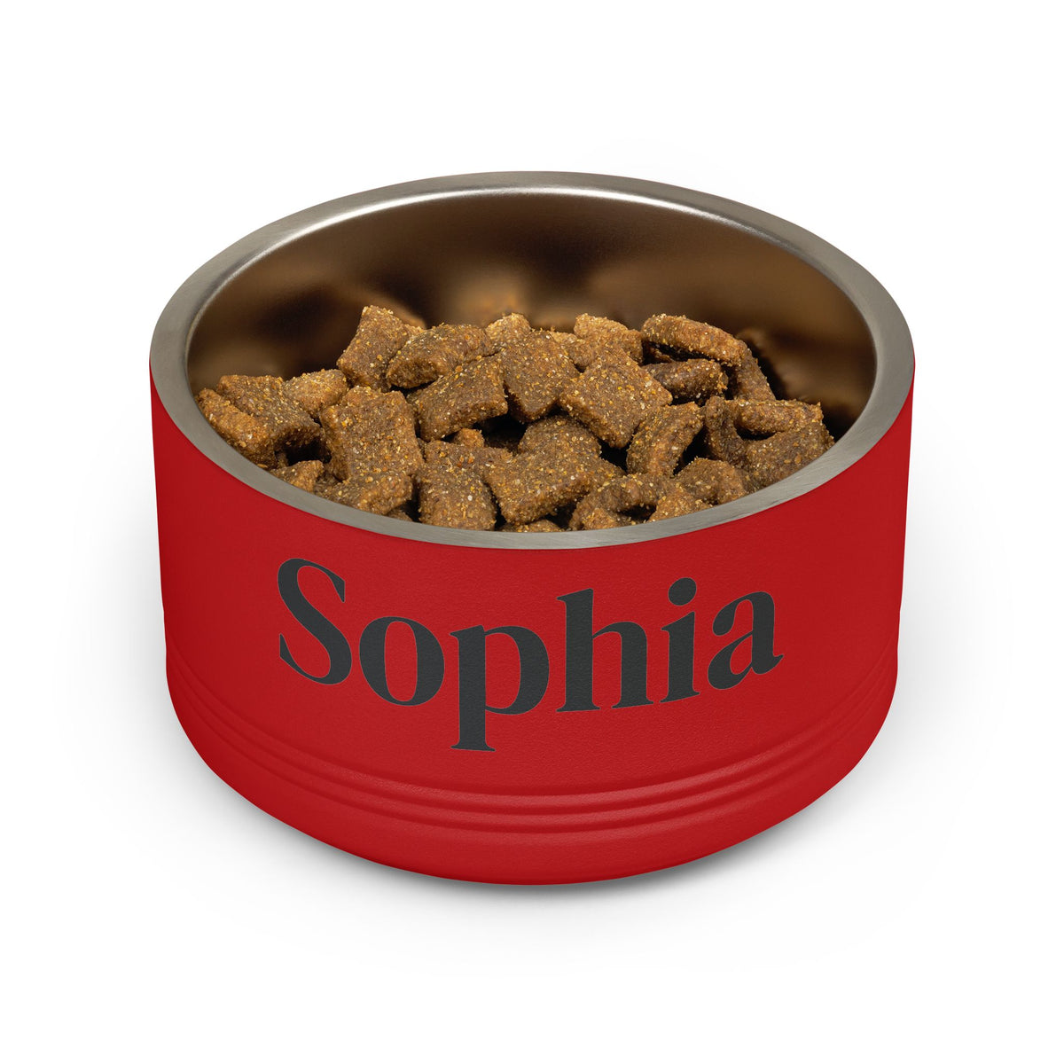Personalized Dog Bowl — Paw Print Edition • Black Text • DM Serif Display | TS2K Puppies