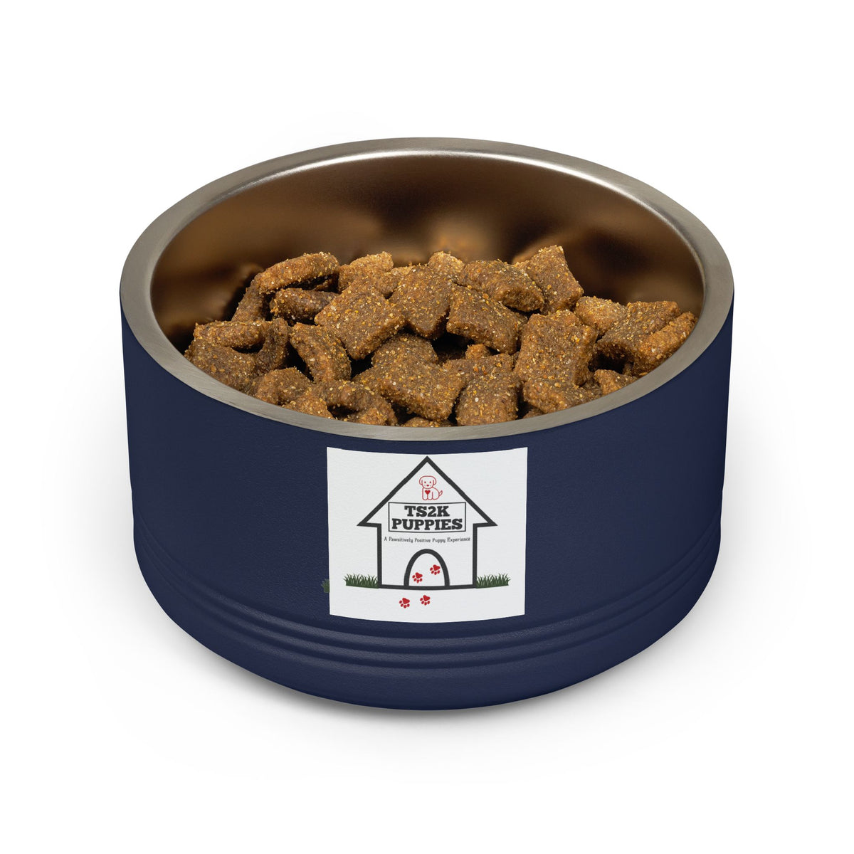 Personalized Dog Bowl — Signature Edition • Gold Text • Alex Brush | TS2K Puppies