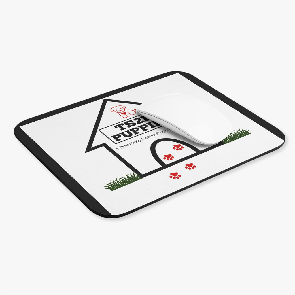 Mouse Pad — TS2K Puppies Logo Desk Mat (Cute Puppy Dog House Design)