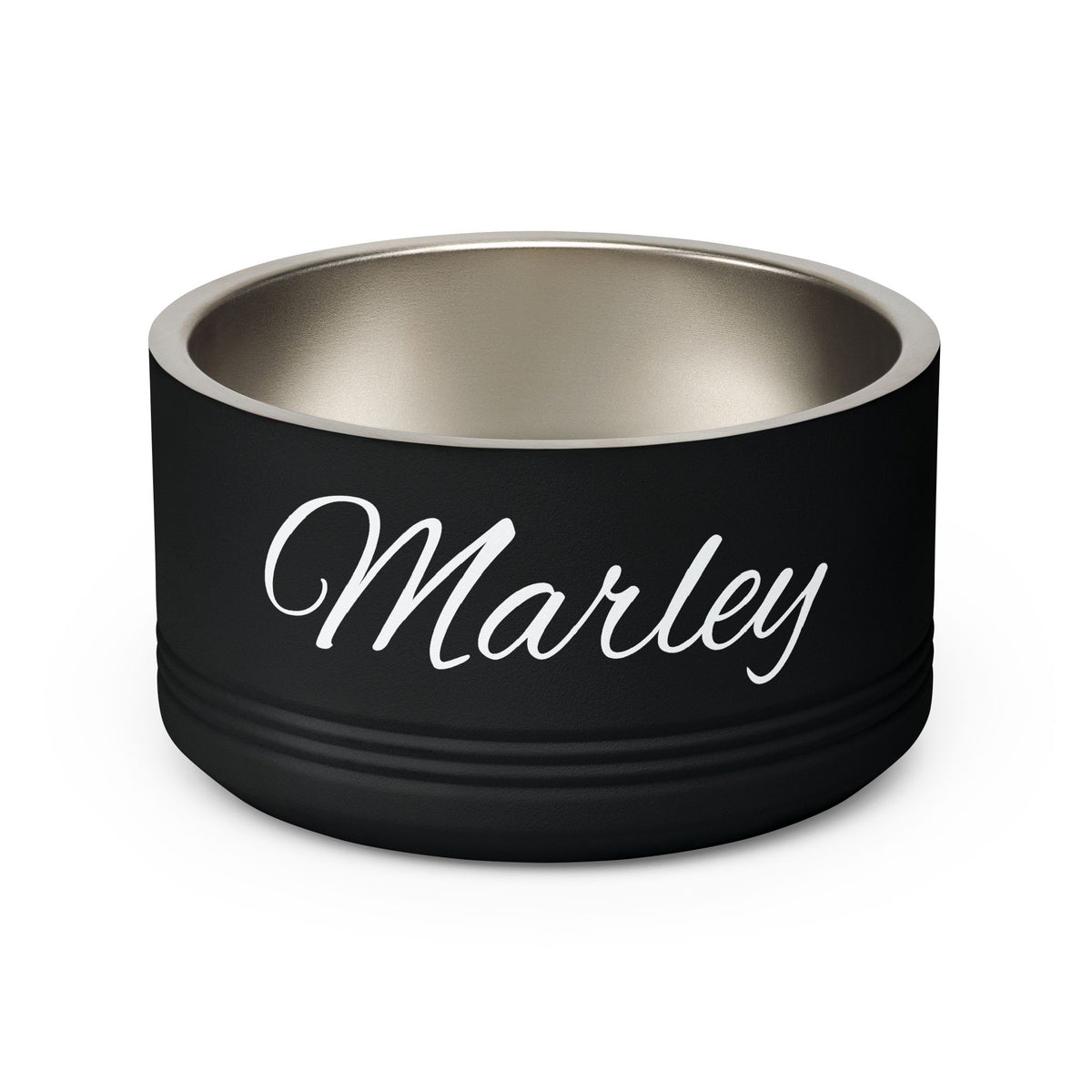 Personalized Dog Bowl — Signature Edition • Black Text • Alex Brush | TS2K Puppies