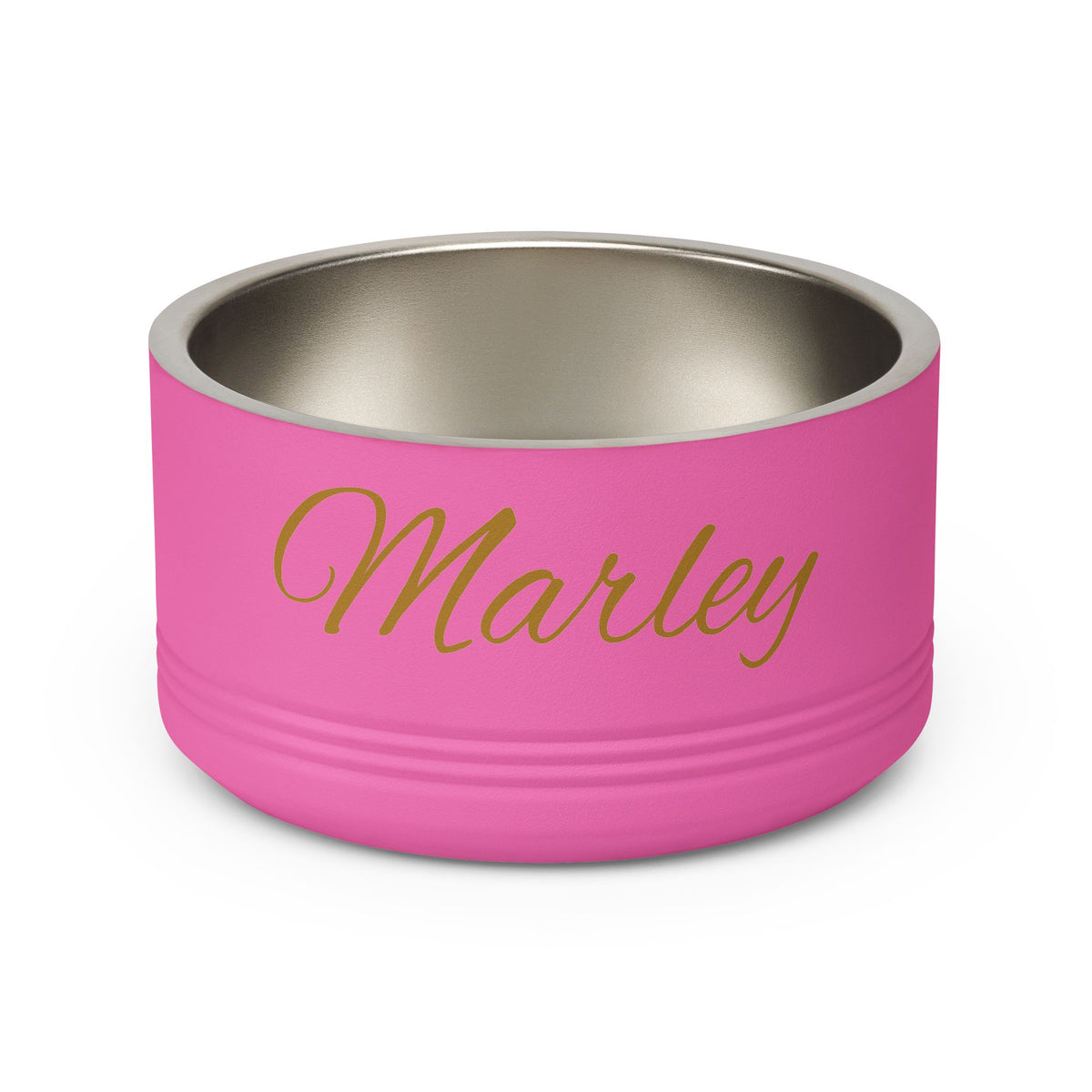 Personalized Dog Bowl — Signature Edition • Gold Text • Alex Brush | TS2K Puppies