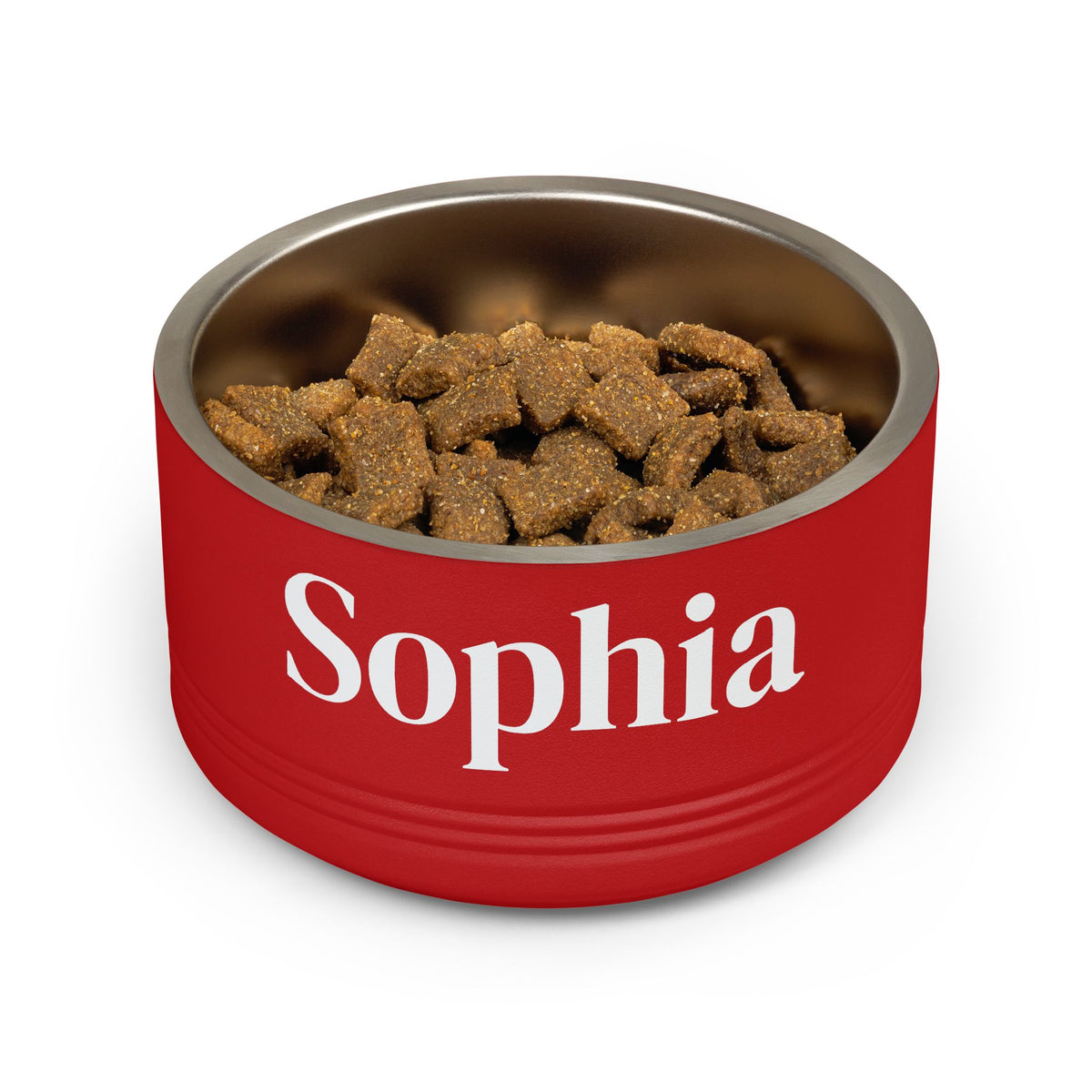Personalized Dog Bowl — Paw Print Edition • White Text • DM Serif Display | TS2K Puppies