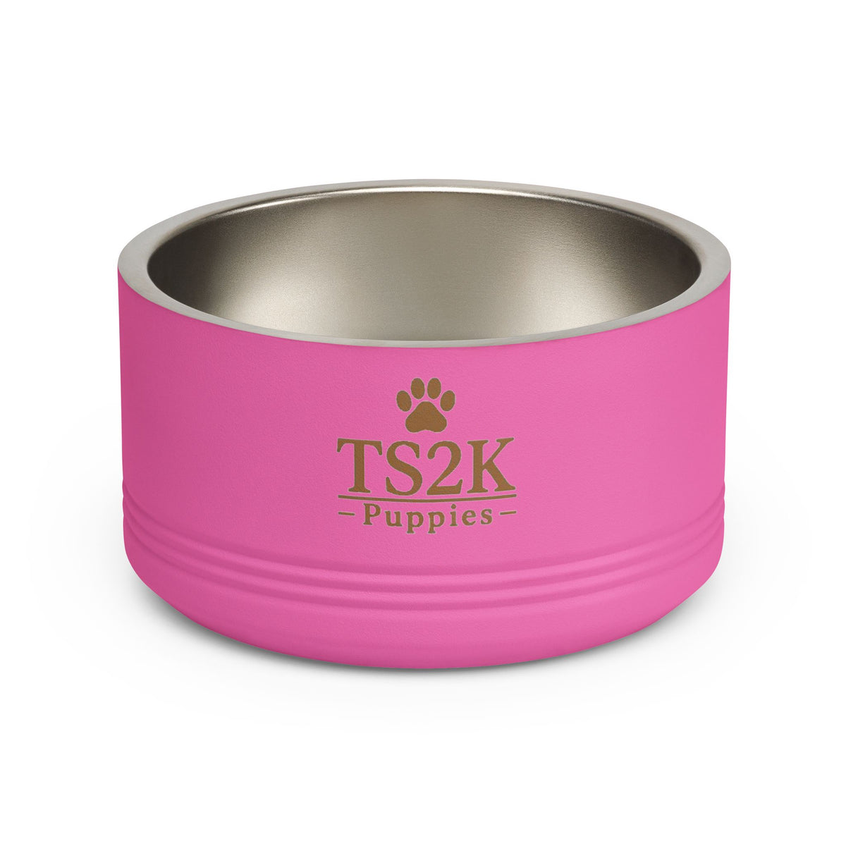 Personalized Dog Bowl — Paw Print Edition • Black Text • Alex Brush | TS2K Puppies