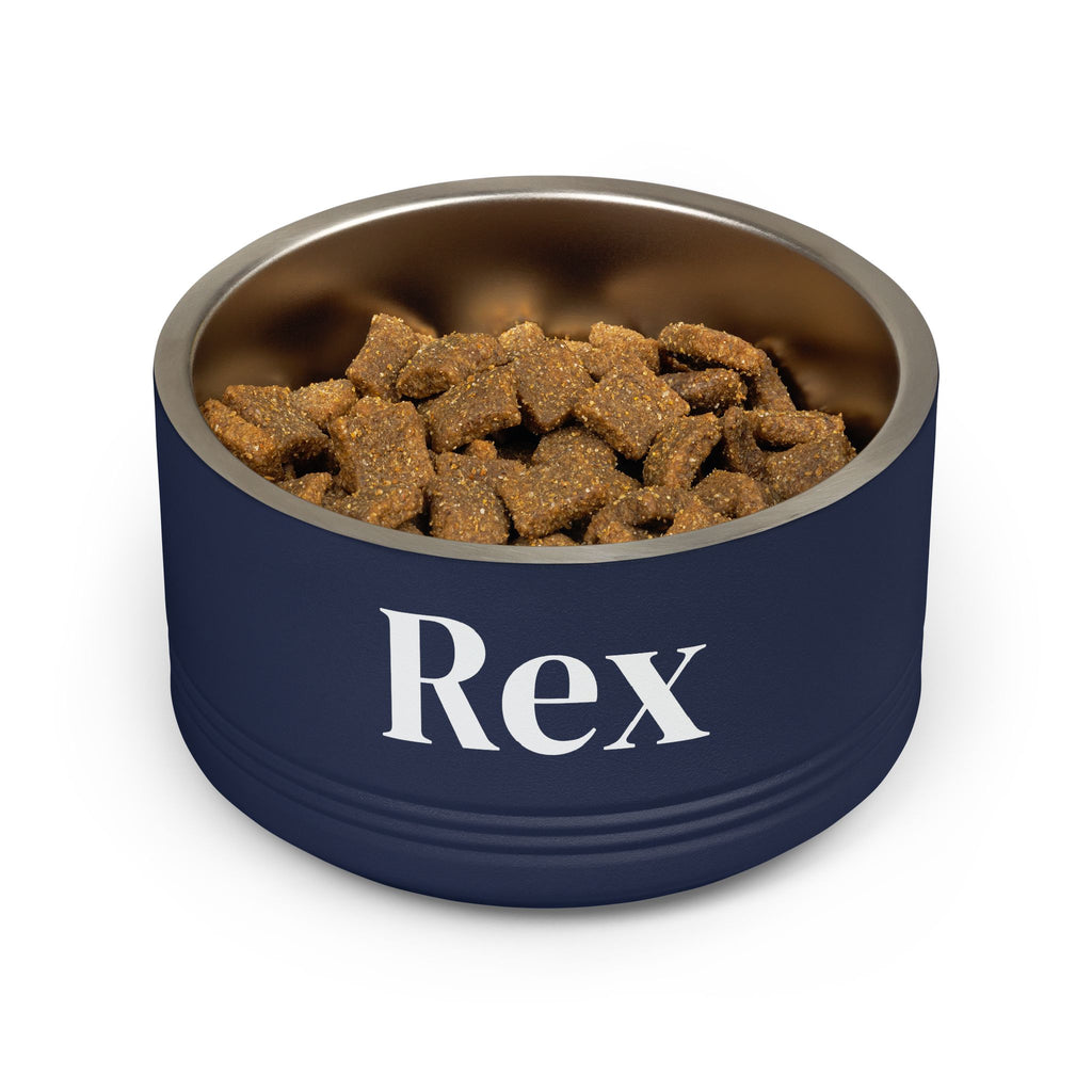 Personalized Dog Bowl — Signature Edition • White Text • DM Serif Display | TS2K Puppies