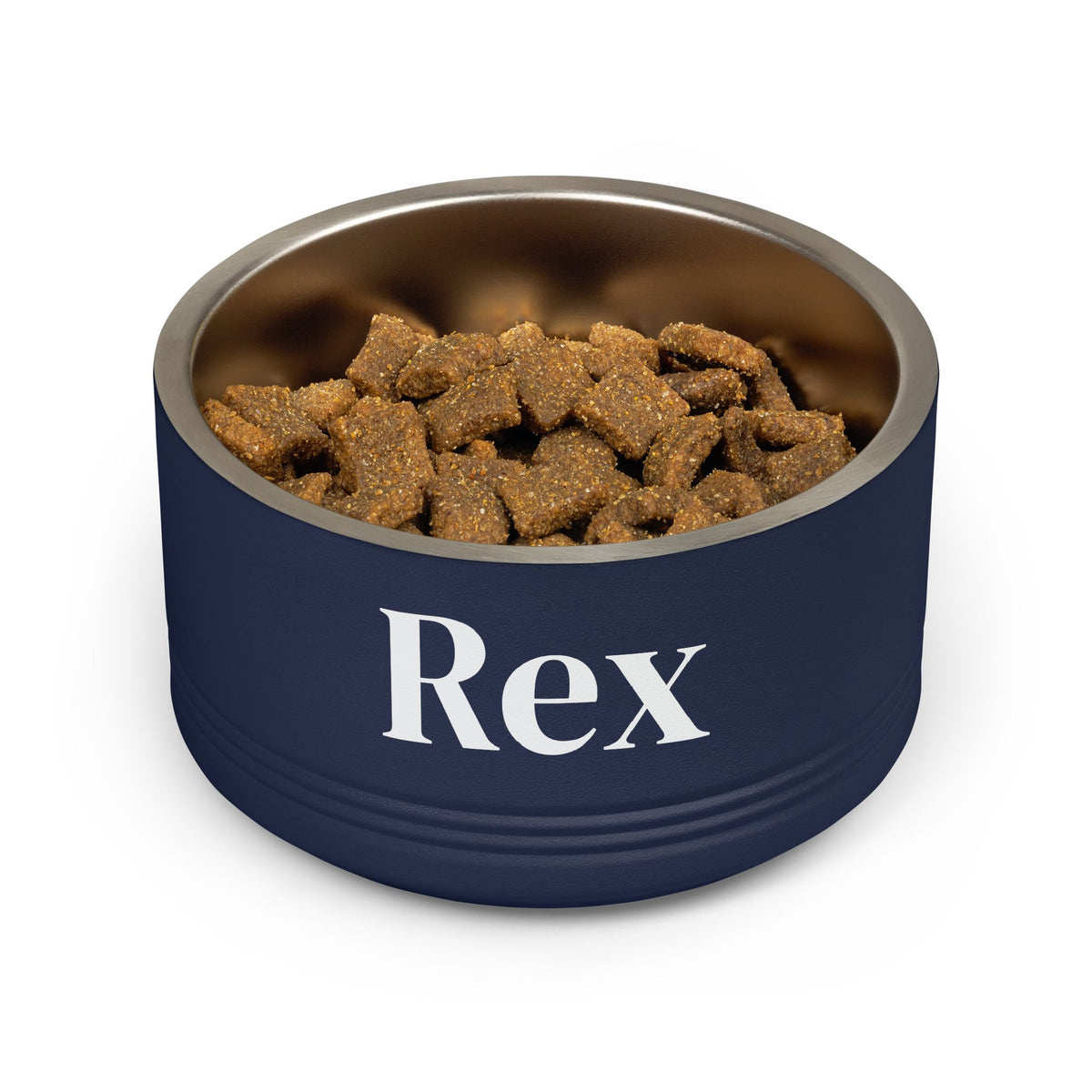 Personalized Dog Bowl — Signature Edition • White Text • DM Serif Display | TS2K Puppies