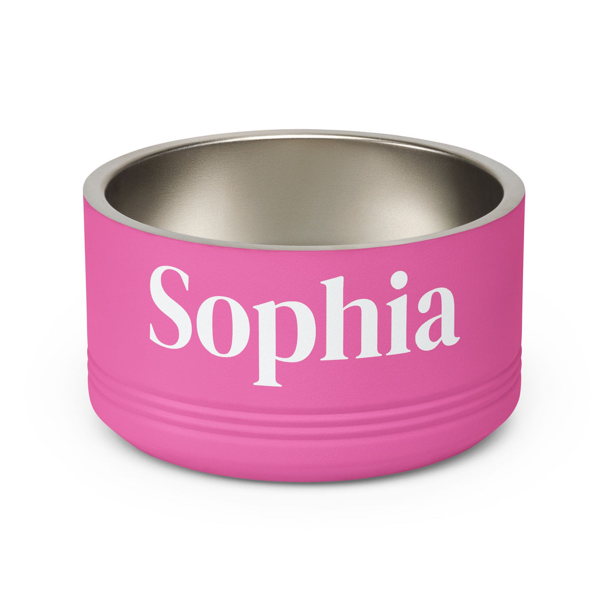 Personalized Dog Bowl — Paw Print Edition • White Text • DM Serif Display | TS2K Puppies