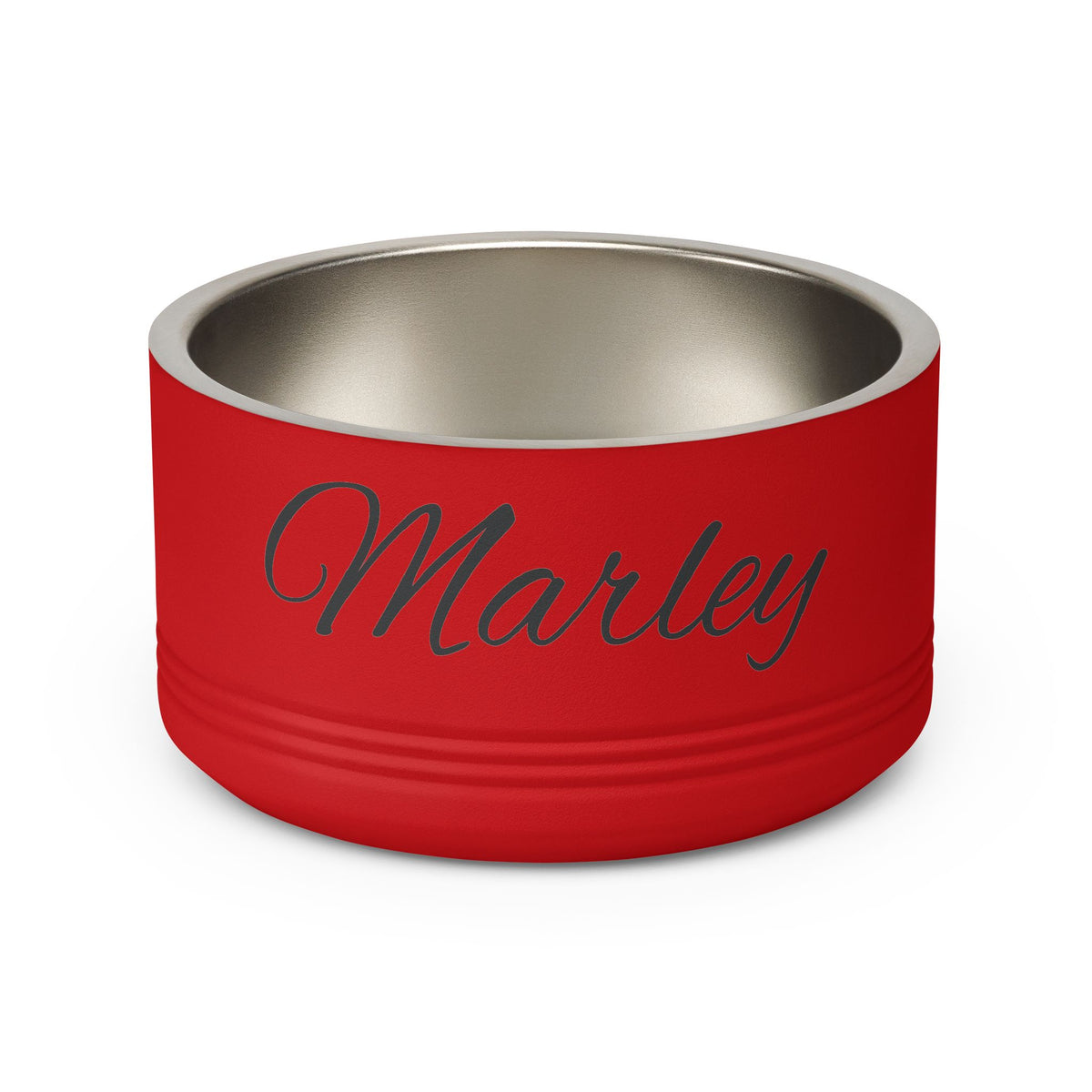 Personalized Dog Bowl — Signature Edition • Black Text • Alex Brush | TS2K Puppies