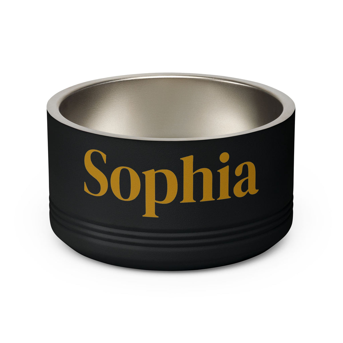 Personalized Dog Bowl — Paw Print Edition • Gold Text • DM Serif Display | TS2K Puppies