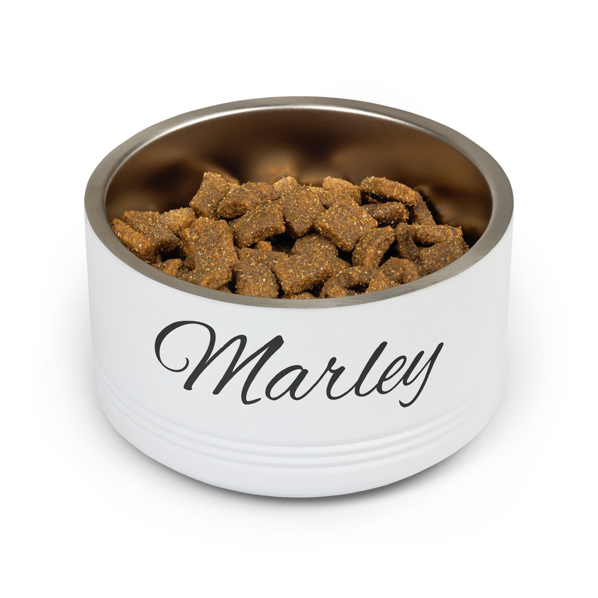 Personalized Dog Bowl — Signature Edition • Black Text • Alex Brush | TS2K Puppies
