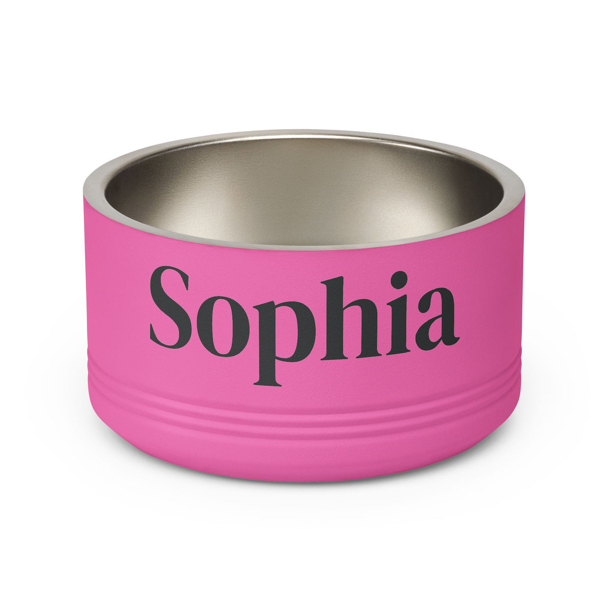 Personalized Dog Bowl — Paw Print Edition • Black Text • DM Serif Display | TS2K Puppies