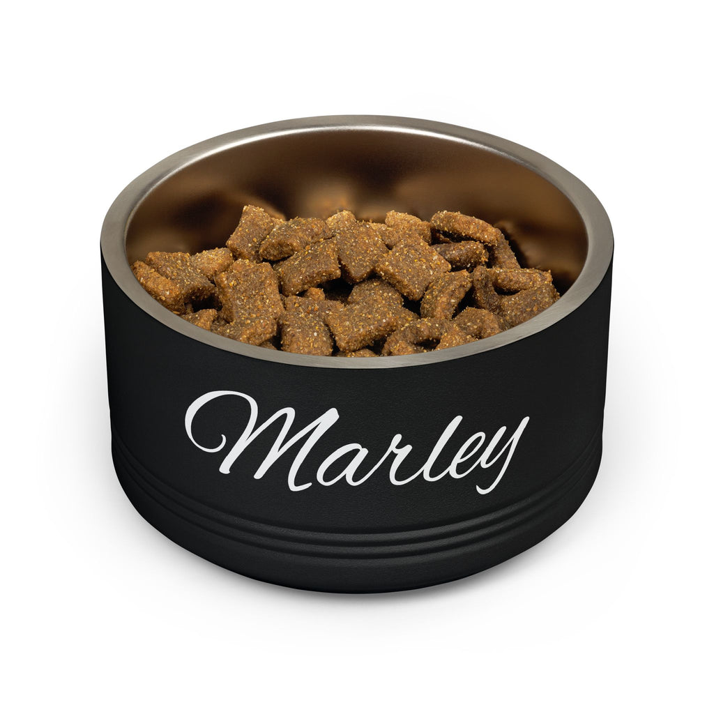 Personalized Dog Bowl — Signature Edition • Black Text • Alex Brush | TS2K Puppies