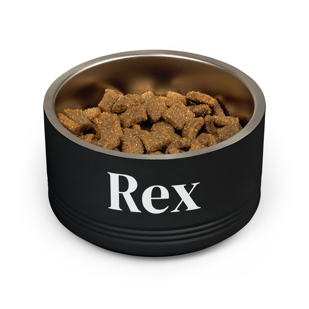 Personalized Dog Bowl — Signature Edition • White Text • DM Serif Display | TS2K Puppies