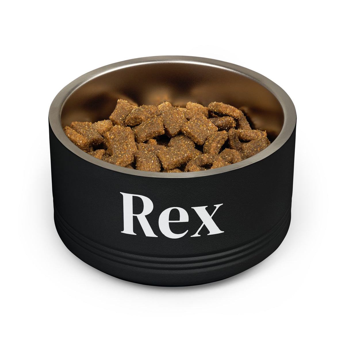 Personalized Dog Bowl — Signature Edition • White Text • DM Serif Display | TS2K Puppies