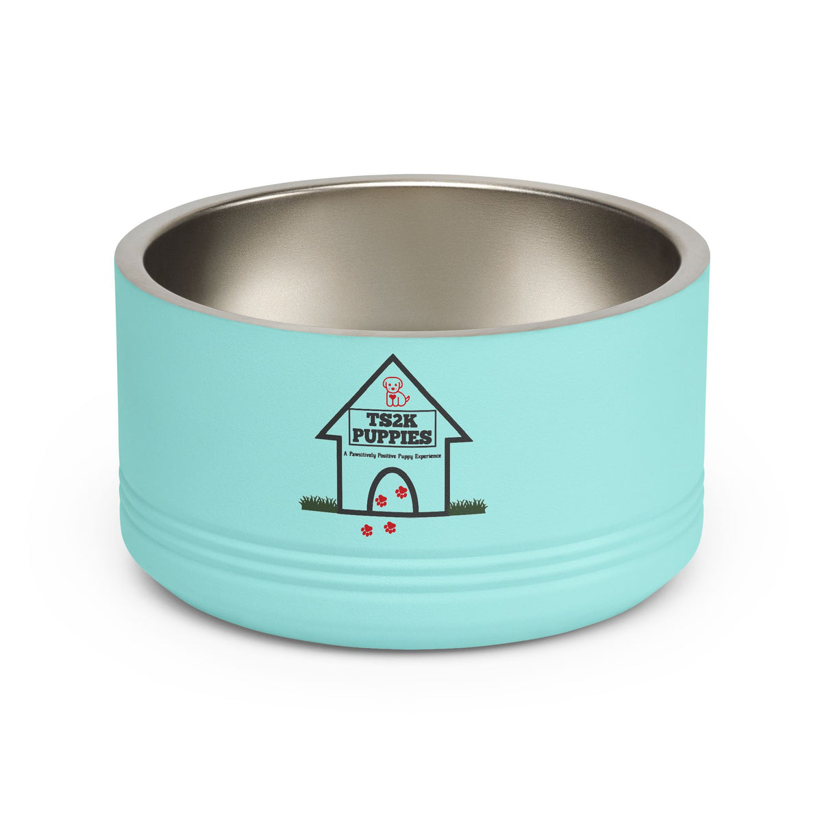 Personalized Dog Bowl — Signature Edition • Black Text • Alex Brush | TS2K Puppies