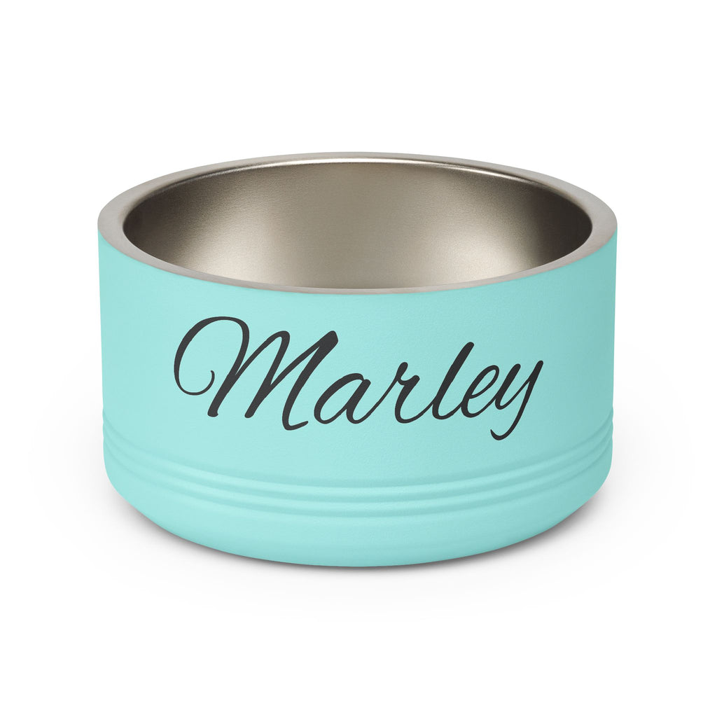 Personalized Dog Bowl — Signature Edition • Black Text • Alex Brush | TS2K Puppies