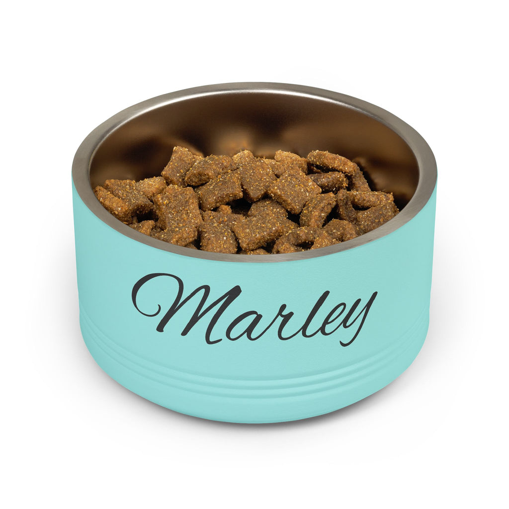 Personalized Dog Bowl — Signature Edition • Black Text • Alex Brush | TS2K Puppies