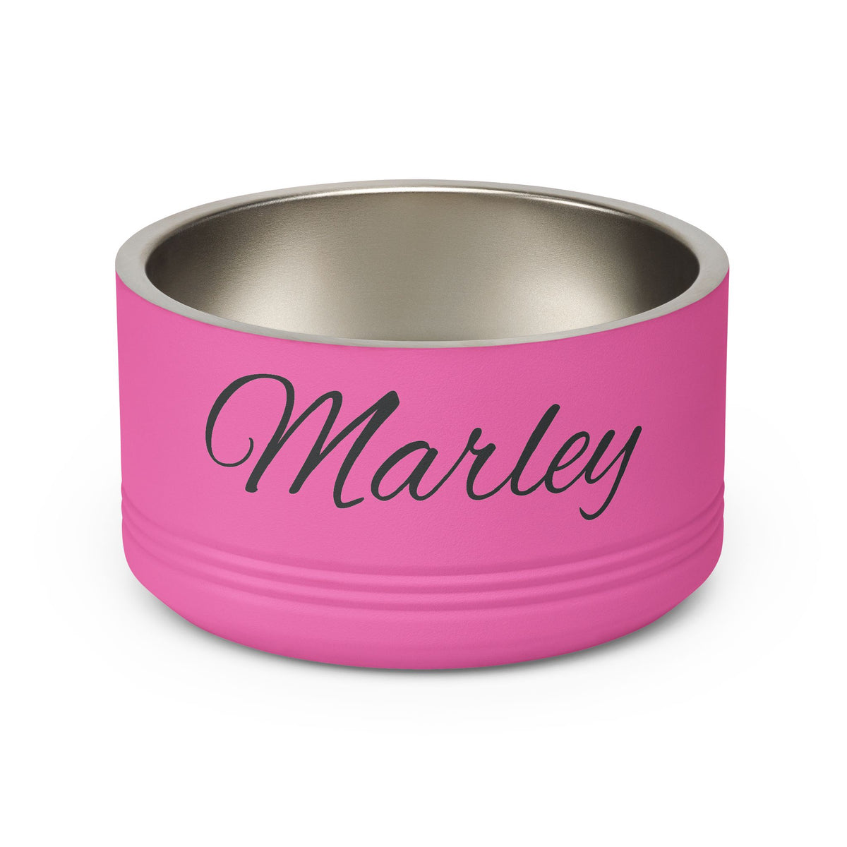 Personalized Dog Bowl — Signature Edition • Black Text • Alex Brush | TS2K Puppies