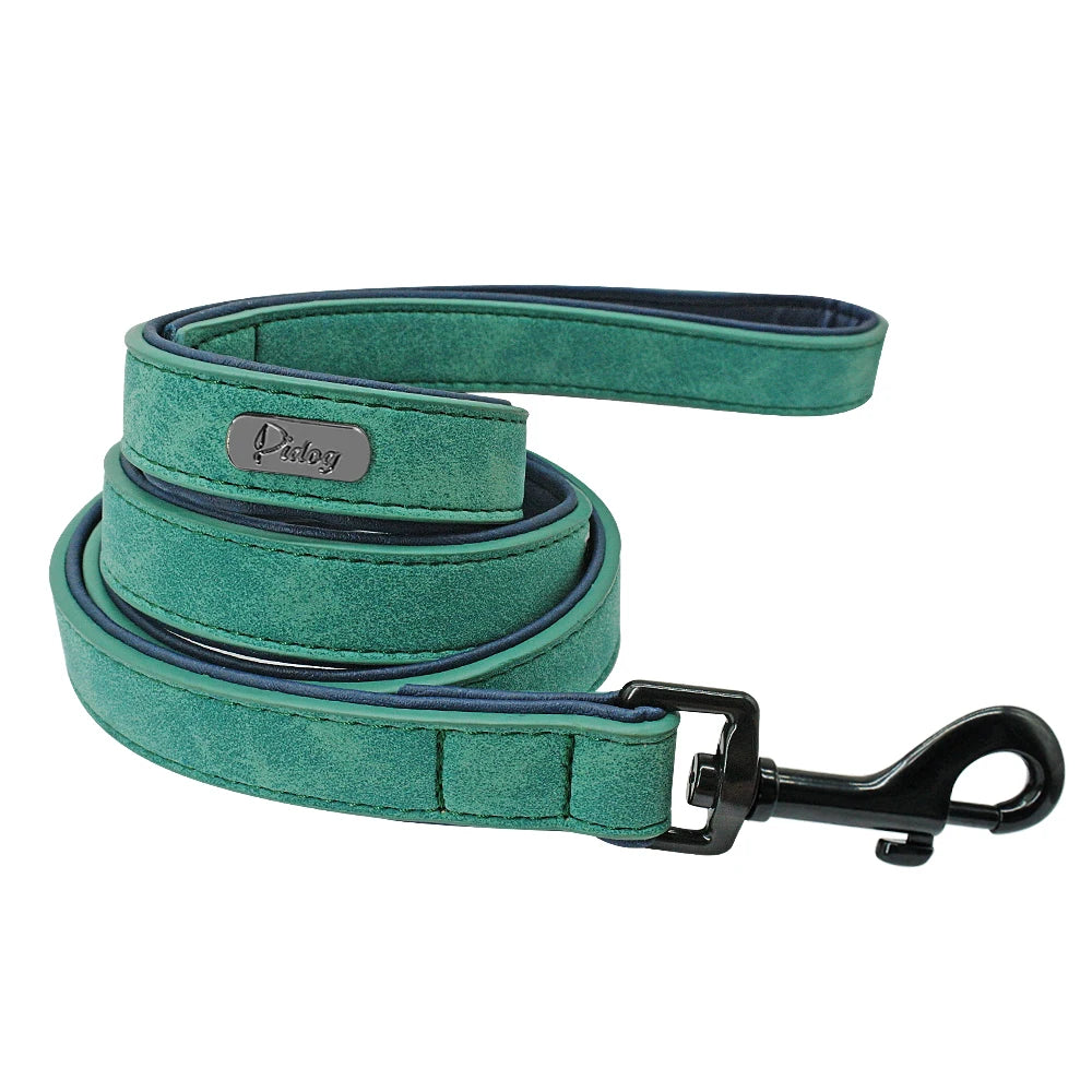 Soft Leather Dog Leash — Padded Handle for Small & Medium Dogs