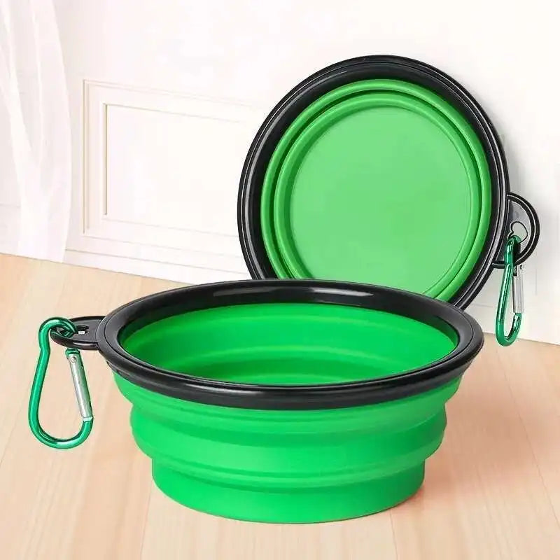 2-in-1 Collapsible Dog Travel Bowl — Portable Foldable Slow Feeder