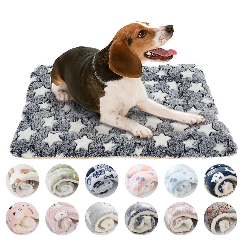 Flannel Pet Sleeping Mat & Dog Bed — Soft Plaid Cushion for Dogs & Cats