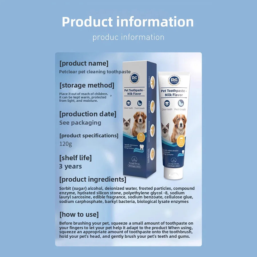 Puppy-Safe Toothpaste — Milk Flavor Dental Paste for Dogs & Cats