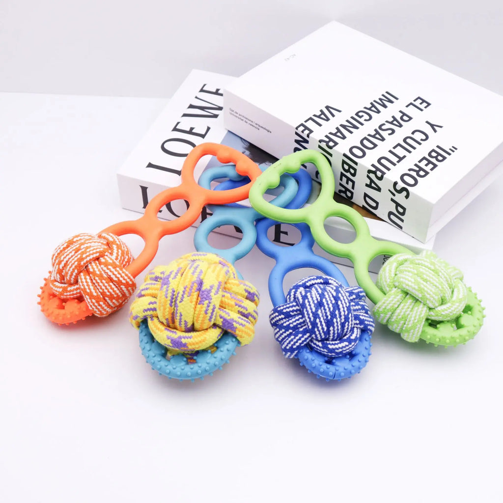 Cotton Rope Knot Dog Toy — Teeth Cleaning Chew & Tug Toy | TS2K Puppies