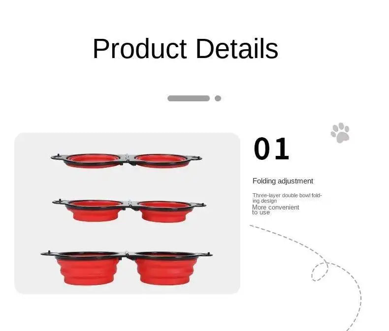 2-in-1 Collapsible Dog Travel Bowl — Portable Foldable Slow Feeder