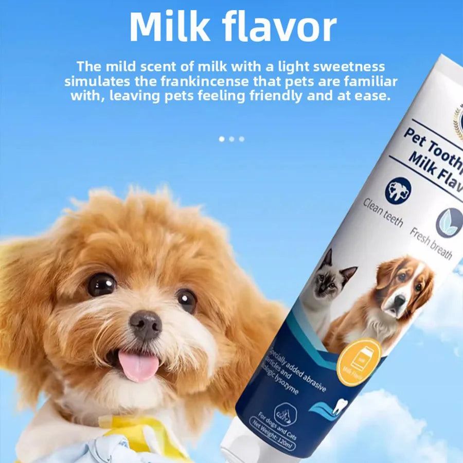 Puppy-Safe Toothpaste — Milk Flavor Dental Paste for Dogs & Cats
