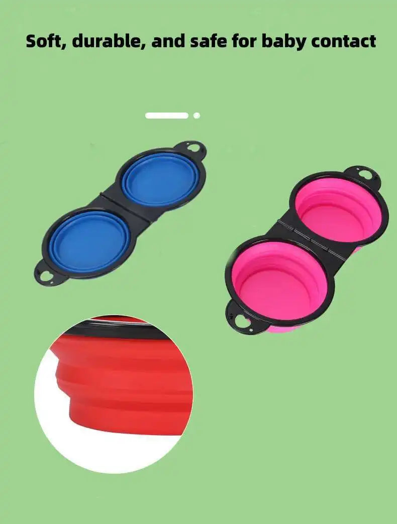 2-in-1 Collapsible Dog Travel Bowl — Portable Foldable Slow Feeder