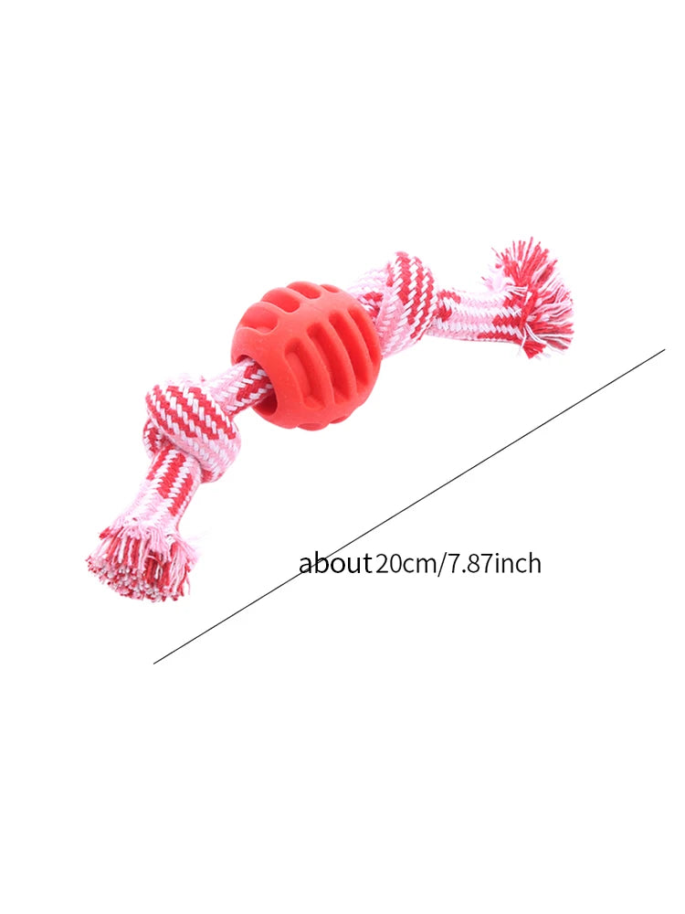 Cotton Rope Double Knot Ball Dog Toy — Bite-Resistant Teeth Cleaning Chew Toy | TS2K Puppies