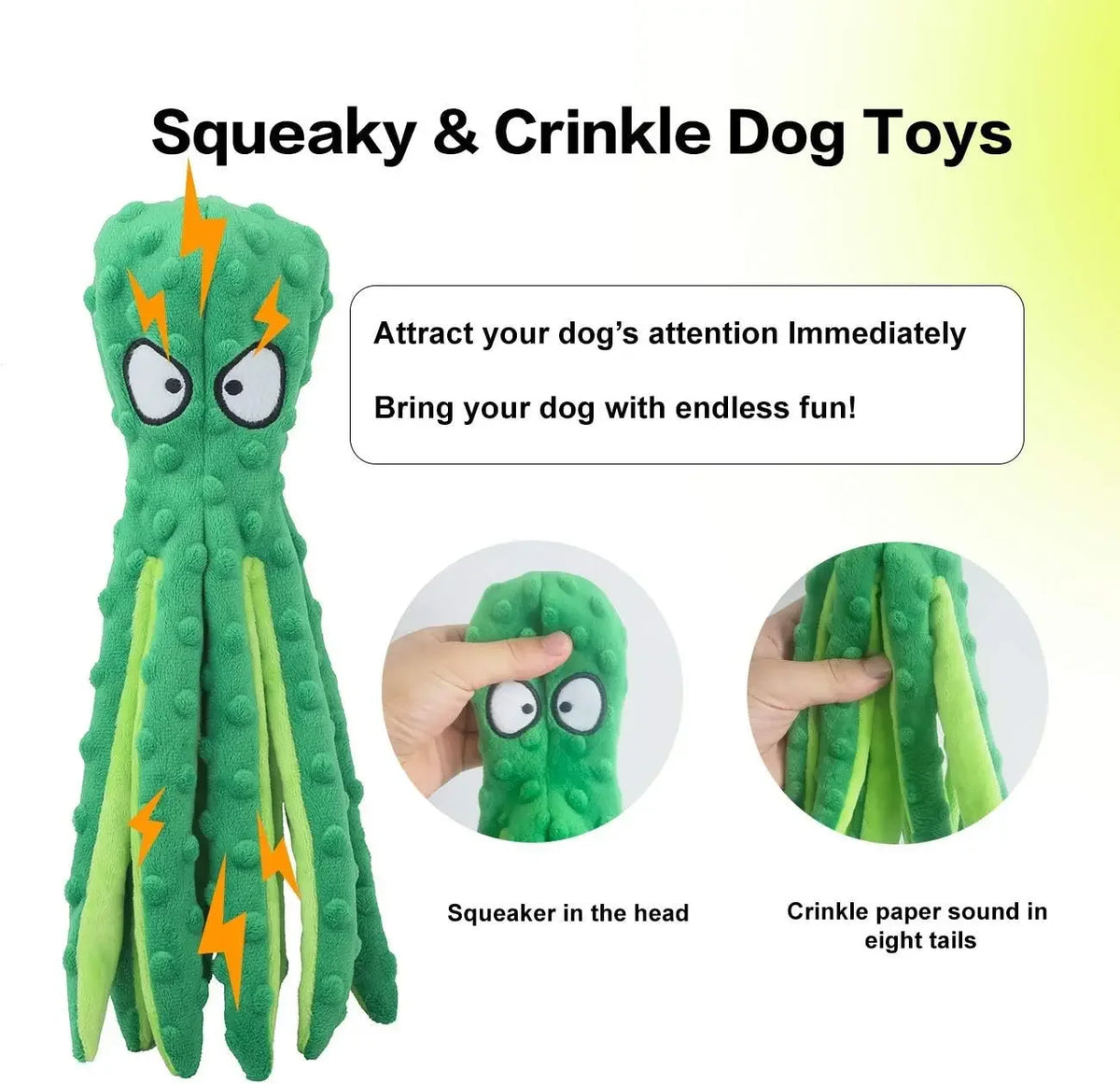 Octopus Plush Dog Toy — Soft Squeaky Teething Chew Toy for Small & Medium Dogs | TS2K Puppies