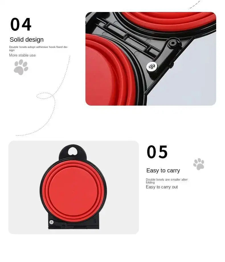 2-in-1 Collapsible Dog Travel Bowl — Portable Foldable Slow Feeder
