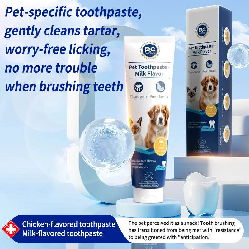 Puppy-Safe Toothpaste — Milk Flavor Dental Paste for Dogs & Cats