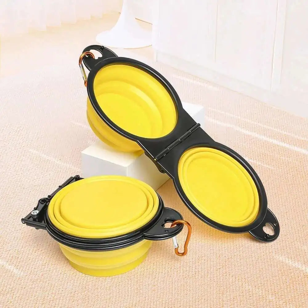 2-in-1 Collapsible Dog Travel Bowl — Portable Foldable Slow Feeder
