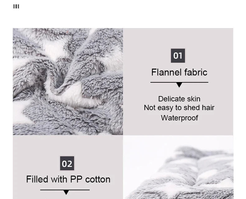 Flannel Pet Sleeping Mat & Dog Bed — Soft Plaid Cushion for Dogs & Cats