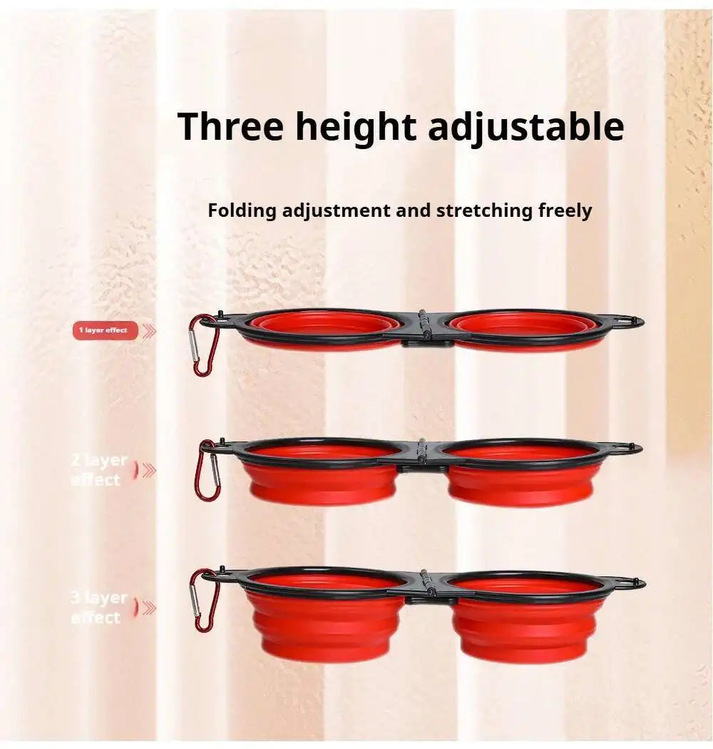 2-in-1 Collapsible Dog Travel Bowl — Portable Foldable Slow Feeder