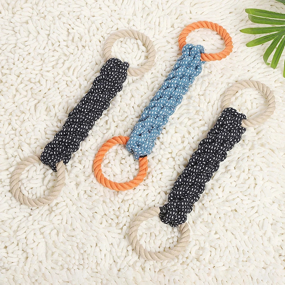 Double-Ring Cotton Rope Dog Toy — Durable Tug & Chew Toy for Medium to Large Dogs | TS2K Puppies