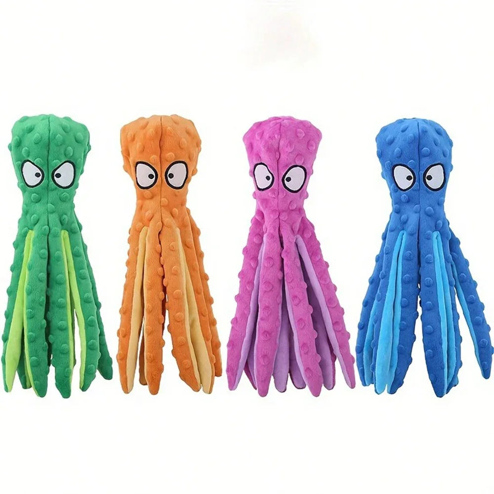 Octopus Plush Dog Toy — Soft Squeaky Teething Chew Toy for Small & Medium Dogs | TS2K Puppies