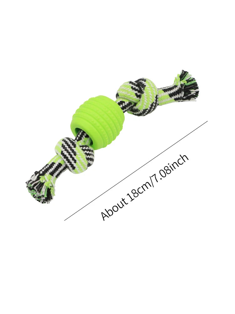 Cotton Rope Double Knot Ball Dog Toy — Bite-Resistant Teeth Cleaning Chew Toy | TS2K Puppies