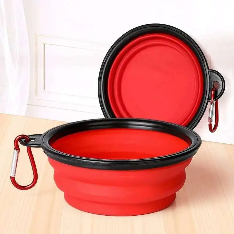 2-in-1 Collapsible Dog Travel Bowl — Portable Foldable Slow Feeder
