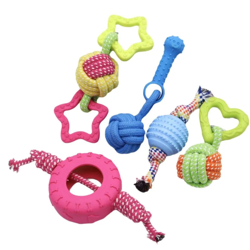 Cotton Rope Knot Dog Toy — Teeth Cleaning Chew & Tug Toy | TS2K Puppies