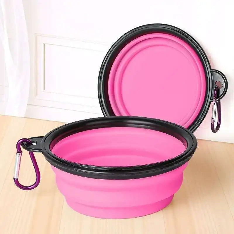 2-in-1 Collapsible Dog Travel Bowl — Portable Foldable Slow Feeder