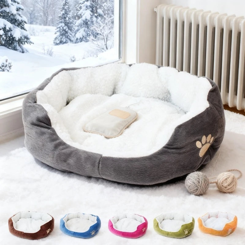 Plush Sherpa Dog Bed — Cozy Bear Design Pet Bed for Small & Large Dogs
