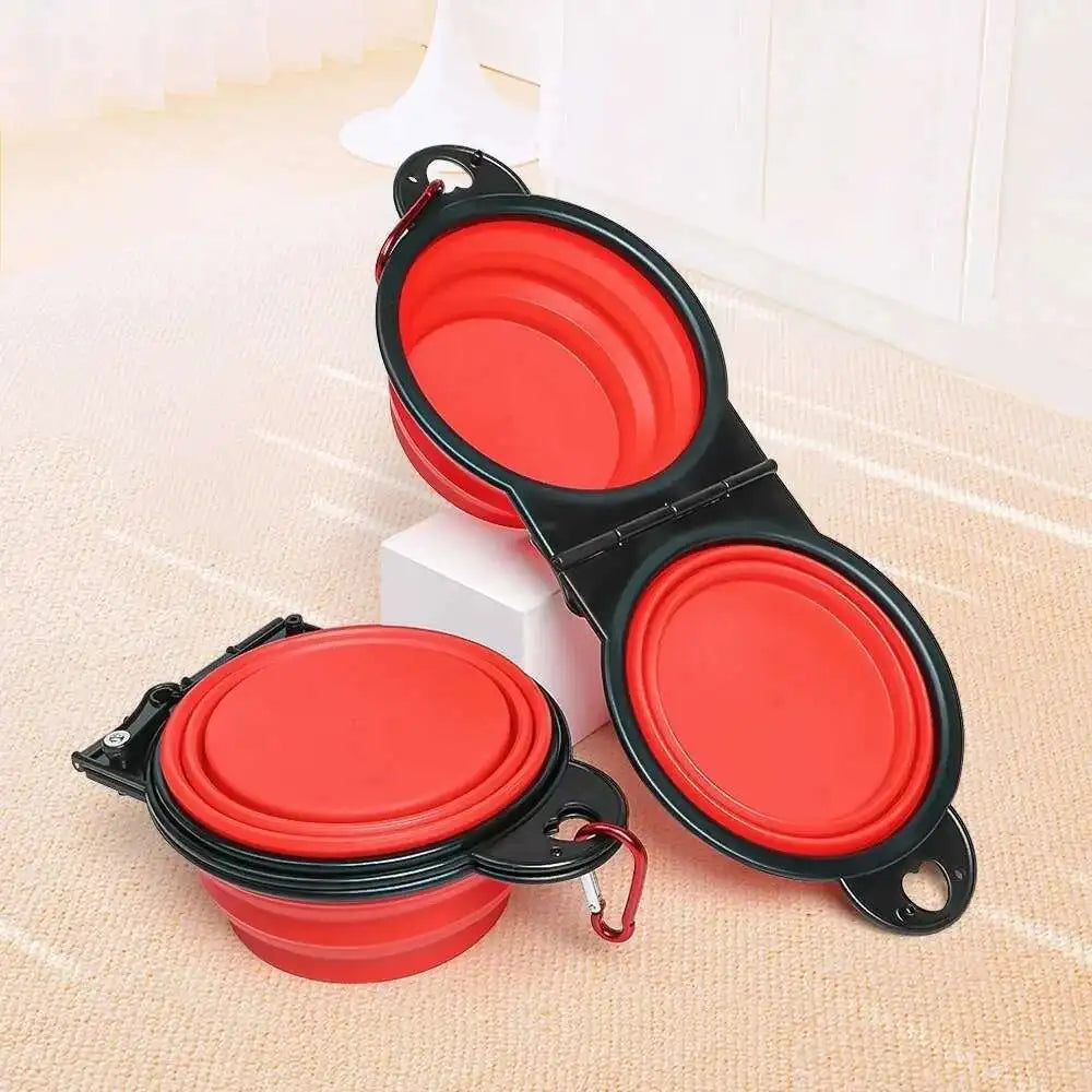 2-in-1 Collapsible Dog Travel Bowl — Portable Foldable Slow Feeder