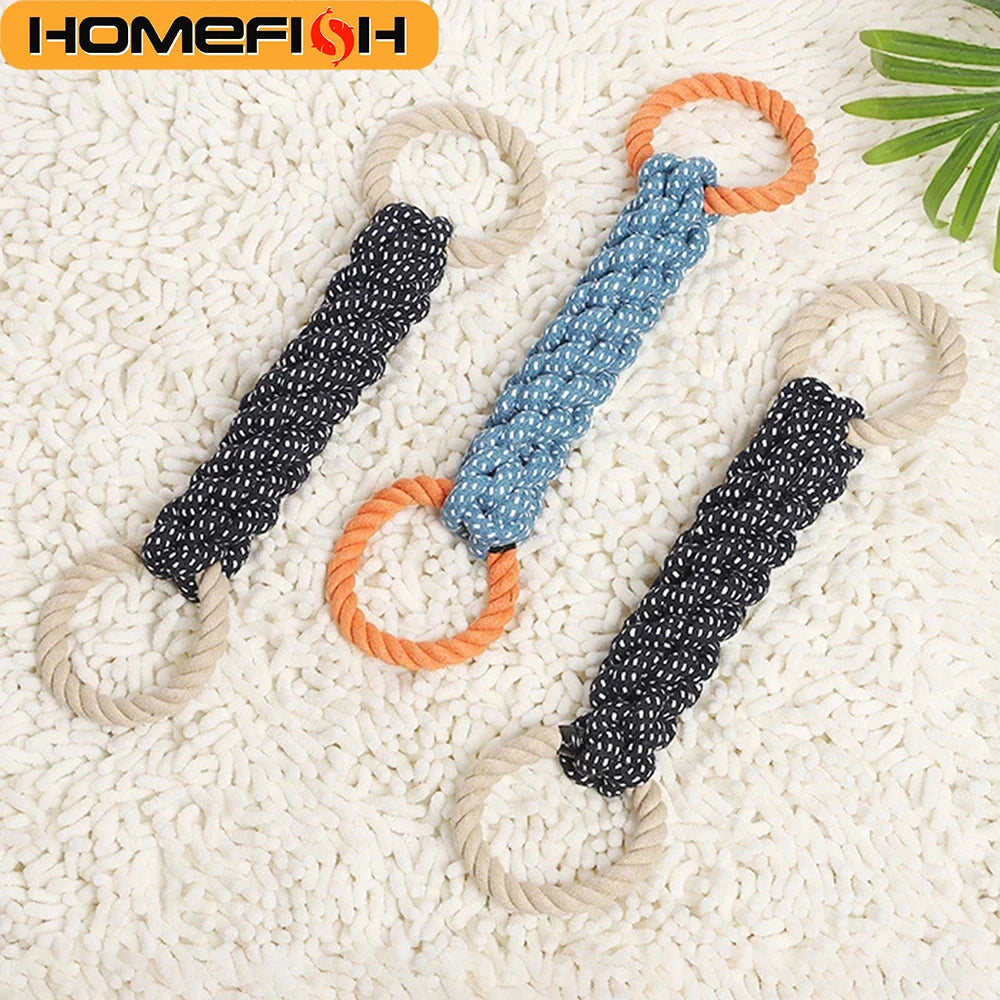 Double-Ring Cotton Rope Dog Toy — Durable Tug & Chew Toy for Medium to Large Dogs | TS2K Puppies