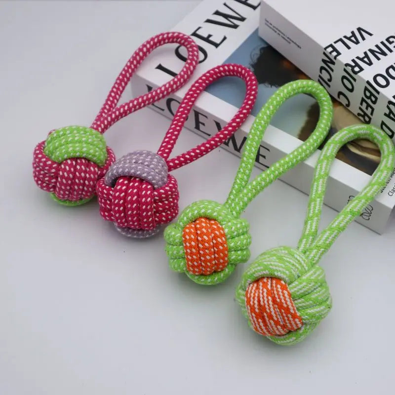 Cotton Rope Knot Dog Toy — Durable Teeth-Cleaning Chew & Tug Toy | TS2K Puppies