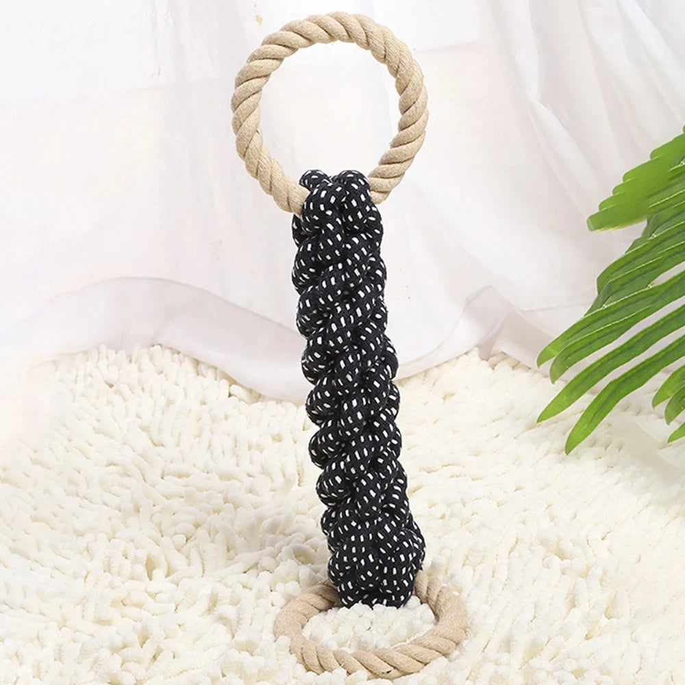 Double-Ring Cotton Rope Dog Toy — Durable Tug & Chew Toy for Medium to Large Dogs | TS2K Puppies