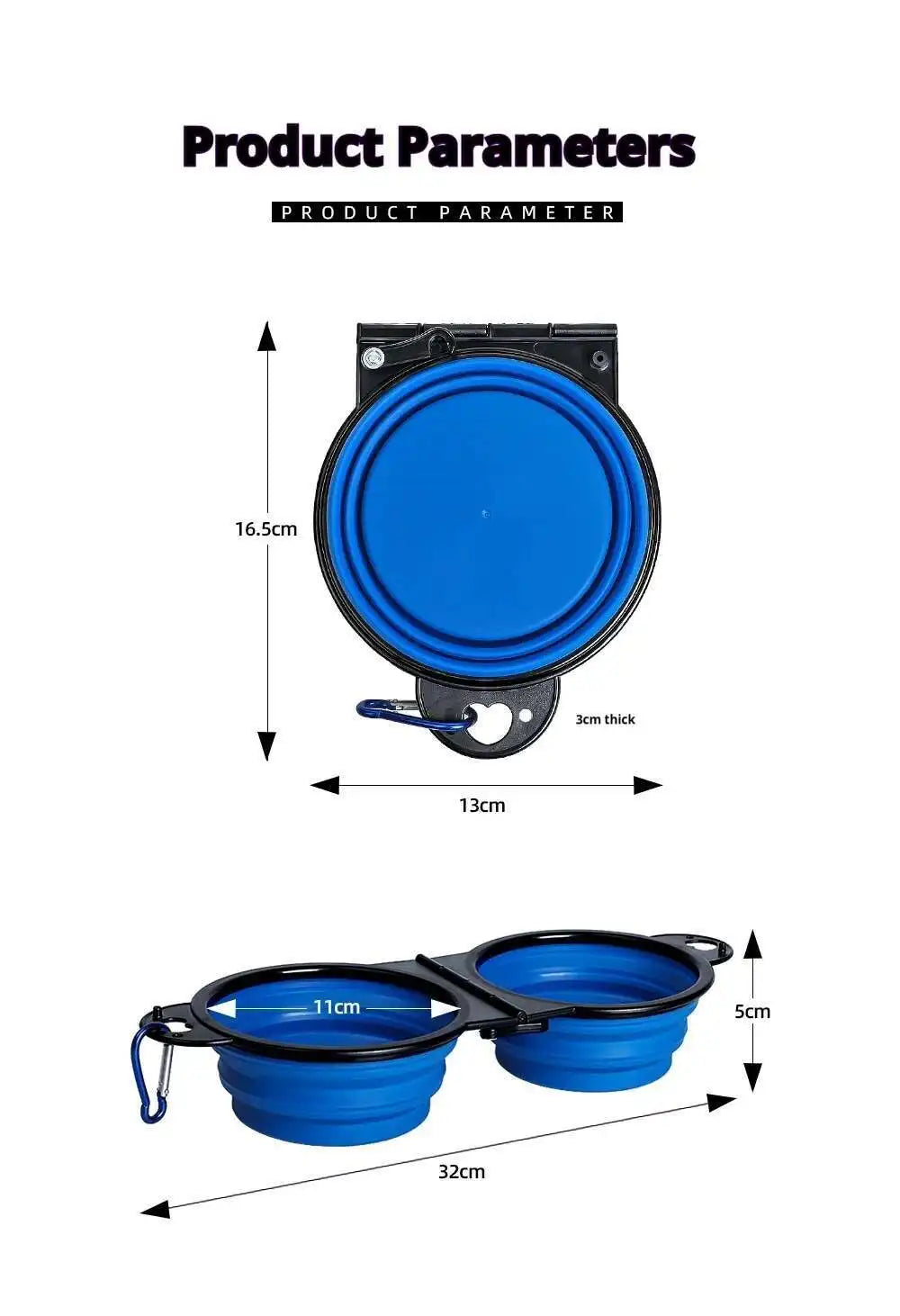 2-in-1 Collapsible Dog Travel Bowl — Portable Foldable Slow Feeder