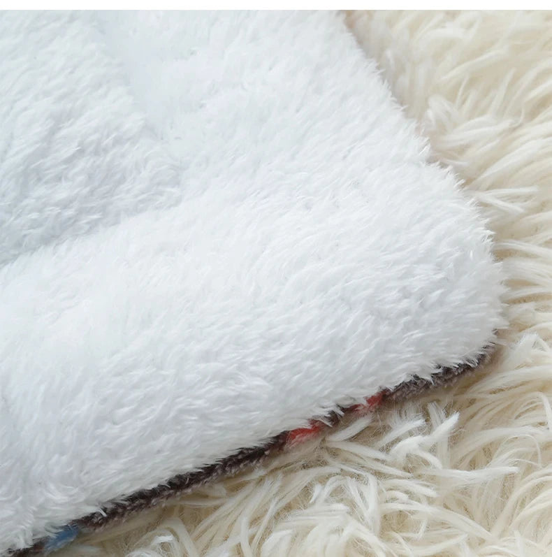 Flannel Pet Sleeping Mat & Dog Bed — Soft Plaid Cushion for Dogs & Cats