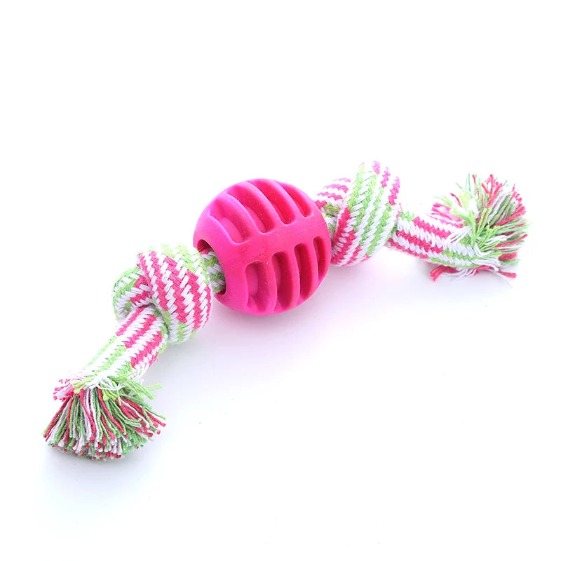 Cotton Rope Double Knot Ball Dog Toy — Bite-Resistant Teeth Cleaning Chew Toy | TS2K Puppies
